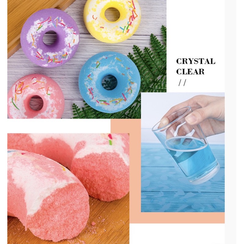 Viên sủi bọt tắm bồn bath bomb donut tạo màu