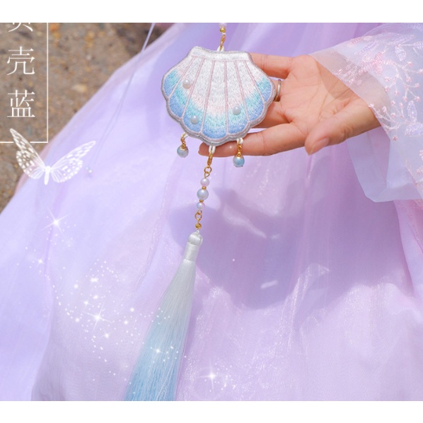 Gói Nguyên Liệu tự Thêu Tay - DIY Túi Thơm May Mắn Treo ô tô - túi thơm xà cừ đại dương - tua treo đẹp - Mie Handmade