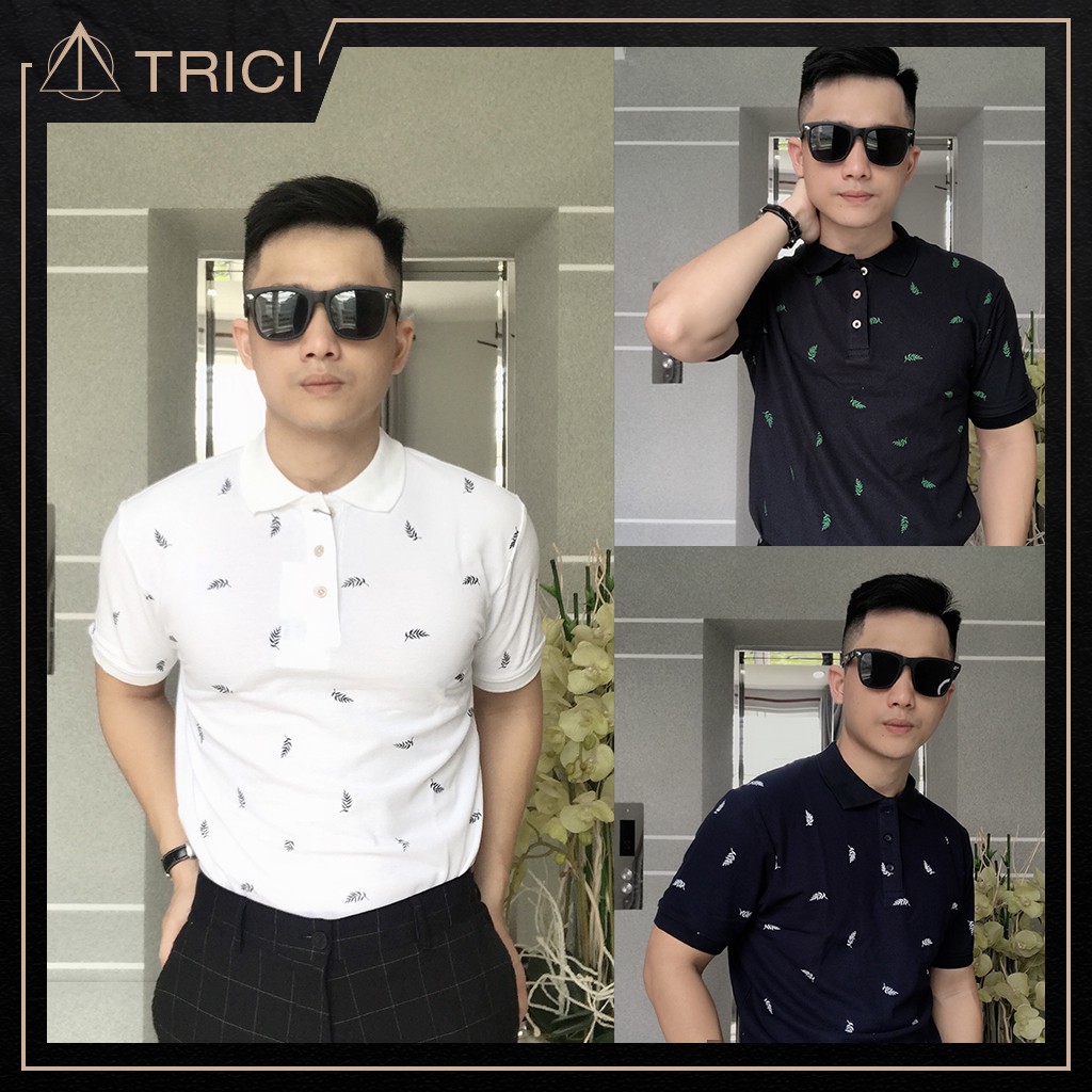 Áo polo nam Zara hàng vnxk xuất dư cambodia họa tiết lá | BigBuy360 - bigbuy360.vn