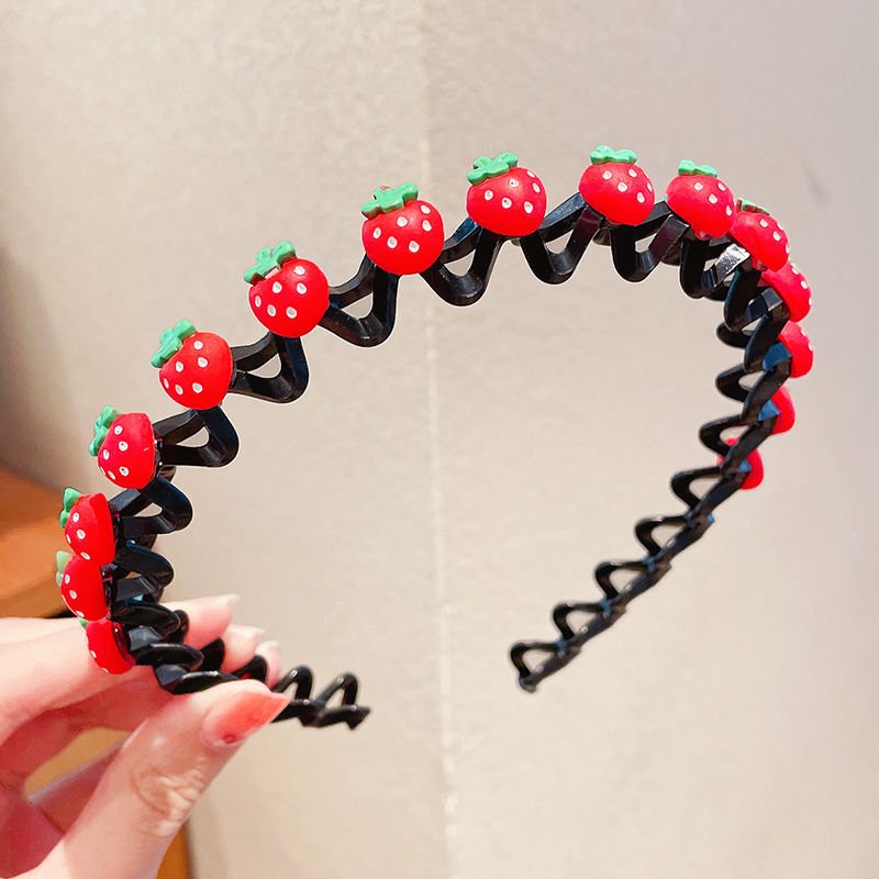 Bờm Kẹp Tóc gợn sóng tạo phồng chân tóc Hàn Quốc Cho Bé Gái Có Đính Hoa Quả Siêu Cute Hot Nhất 2022