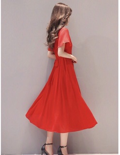 Đầm maxi cổ trụ