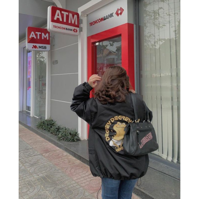 Áo khoác dù Degrey bé Xoài dáng unisex form rộng có dây kéo chống nắng tốt
