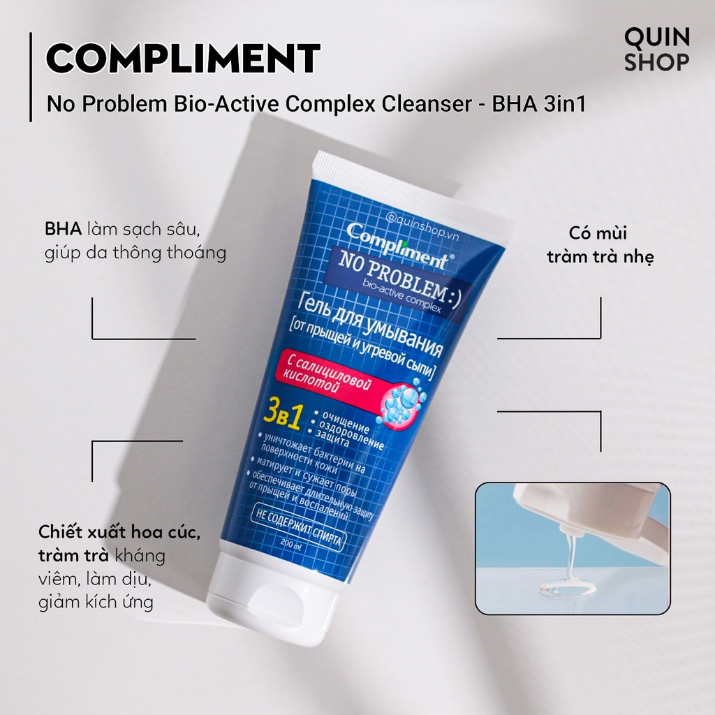 Sữa Rửa Mặt Giảm Mụn Compliment No Problem Bio-Active Complex Cleanser