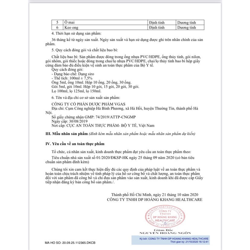 SIRO HO KIDTUS Chai 100ml