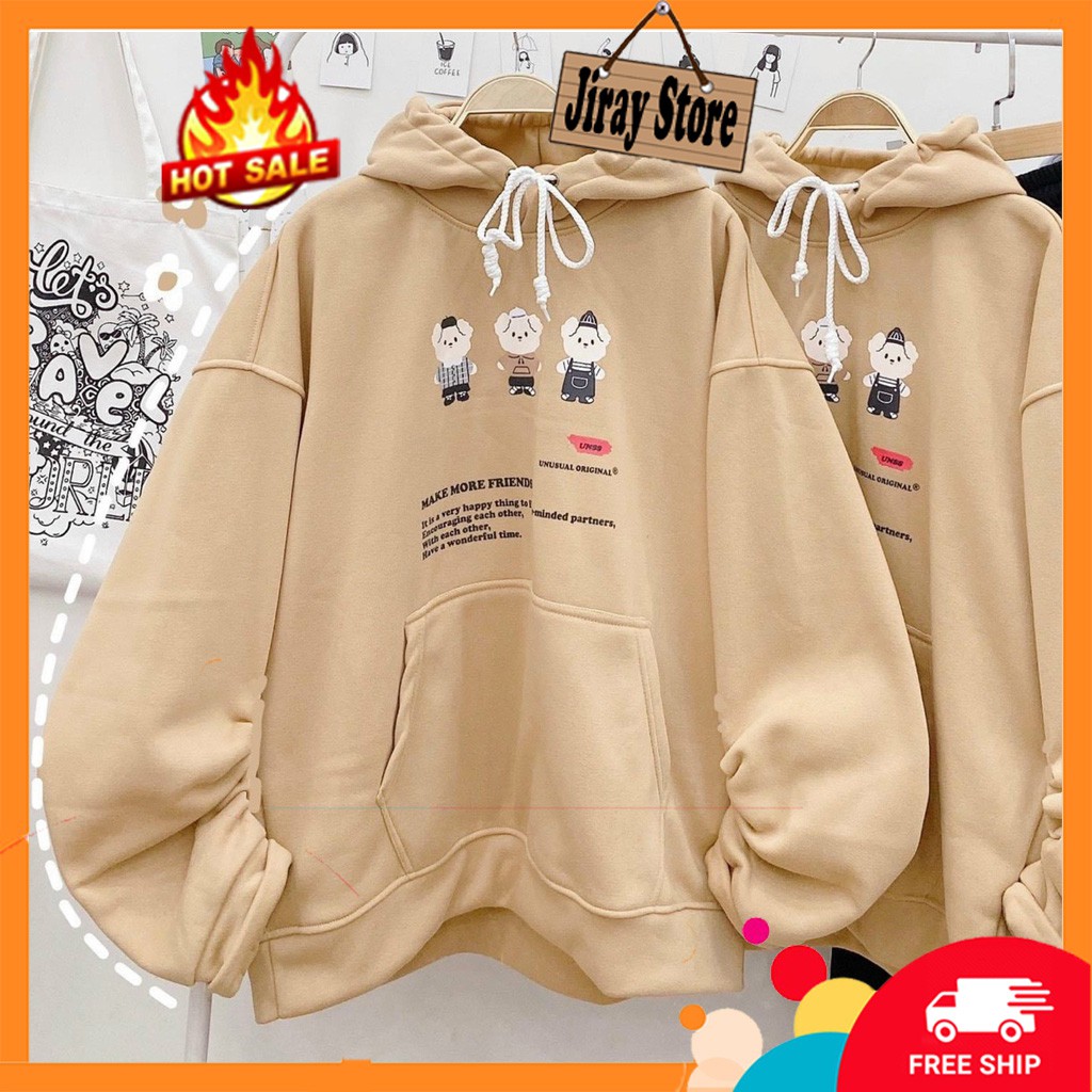 Áo Khoác Nỉ - Áo Hoodie Tay Phồng 2 Màu Siêu Hot (HD033)