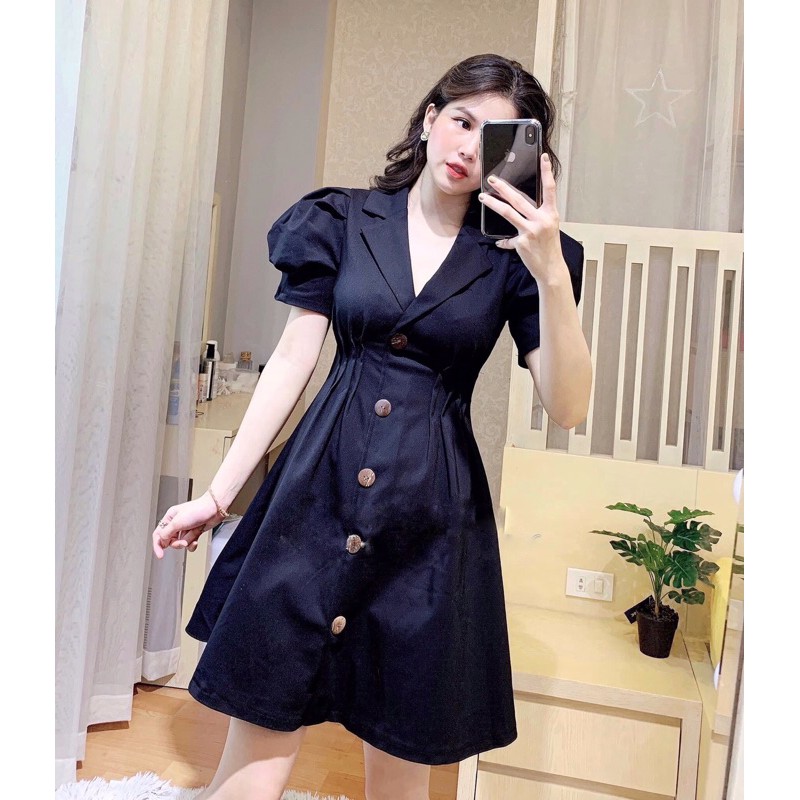 Đầm công sở BlaPink thiết kế cổ vest 5 nút lịch thiệp - JIMMY DRESS T190