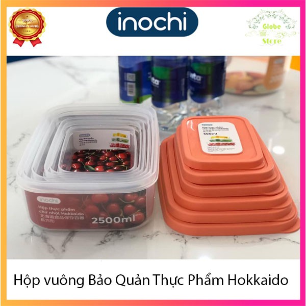 [ Giảm 20k Đơn 150k Bộ 6 size] Hộp Đựng Thực Phẩm Nhựa Chữ Nhật Hokkaido Cao Cấp INOCHI