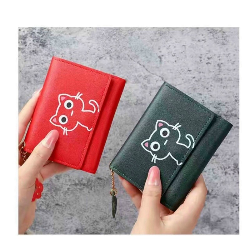 Ví nữ mini 💕ví ngắn hoạ tiết có khoá kéo  nhiều ngăn chất da mềm mịn💕