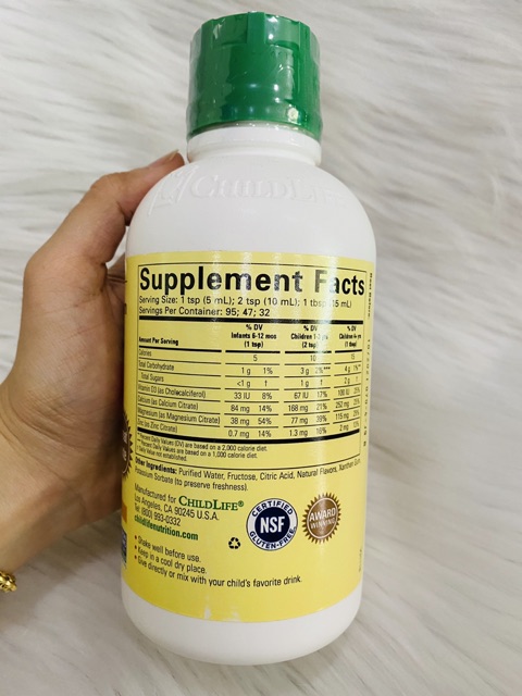 Canxi nước Childlife Liquid Calcium 473ml