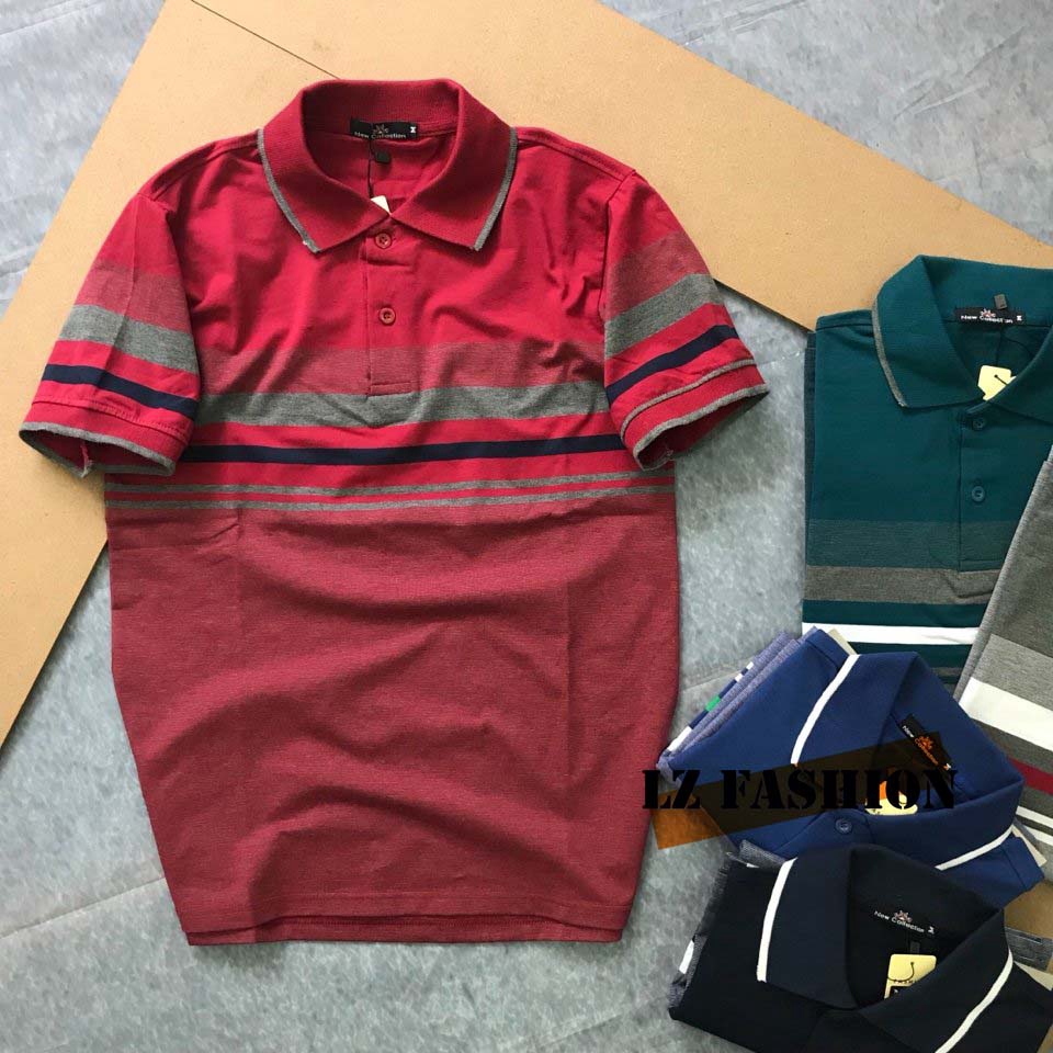 Áo thun nam có cổ sọc ngang, bo viền tay cao cấp - LZ FASHION - PS054 | BigBuy360 - bigbuy360.vn