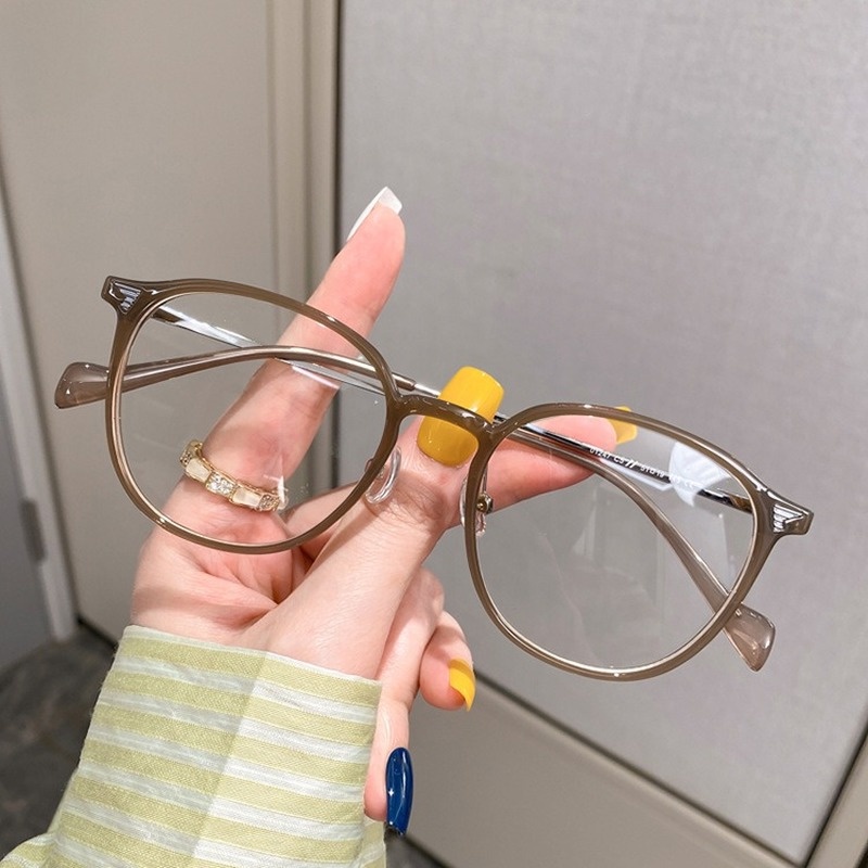 Mắt Kính Gọng Oval Trong Suốt Siêu Nhẹ Chống Ánh Sáng Xanh Thời Trang