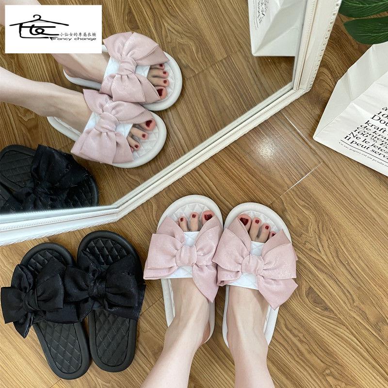 Dép Đế Dày Đính Nơ Thời Trang Mùa Hè Xinh Xắn