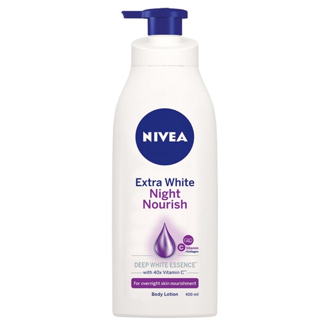 SỮA DƯỠNG THỂ NIVEA EXTRA WHITE NIGHT NOURISH BAN ĐÊM 400ML - 250ML