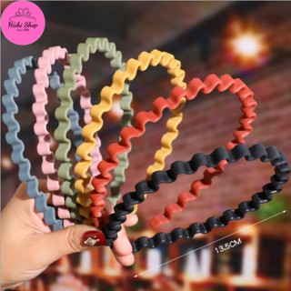 Bờm tóc nhựa trơn, nhám bản nhỏ gợn sóng, xược cài tóc nhiều màu Hichi shop