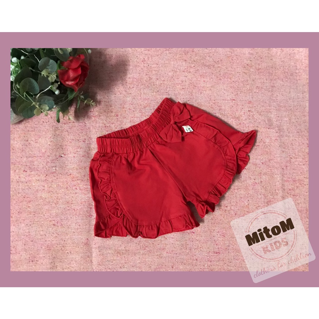 Quần ngắn cotton bé gái ♥️ FREESHIP ♥️ Chất thun cotton mềm mịn, viền bèo cực xinh