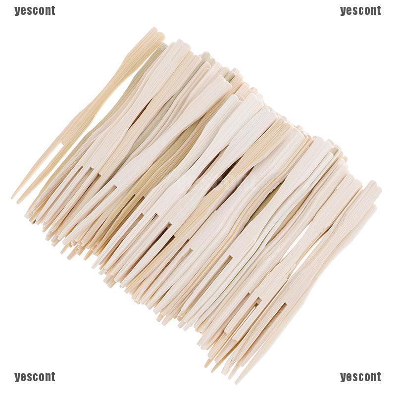 Set 100 nĩa tre 9cm xiên trái cây / bbq tiện dụng