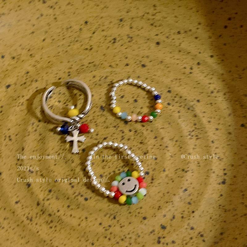 Nhẫn Đeo Tay Kim Loại Hình Mặt Cười Thời Trang