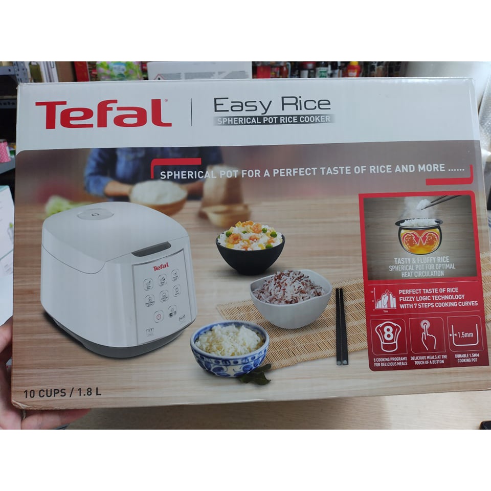 Nồi cơm điện tử Tefal RK733168 lòng nồi niêu vân đá cao cấp, dung tích 1.8L- 750W- hàng chính hãng bảo hành 24 tháng