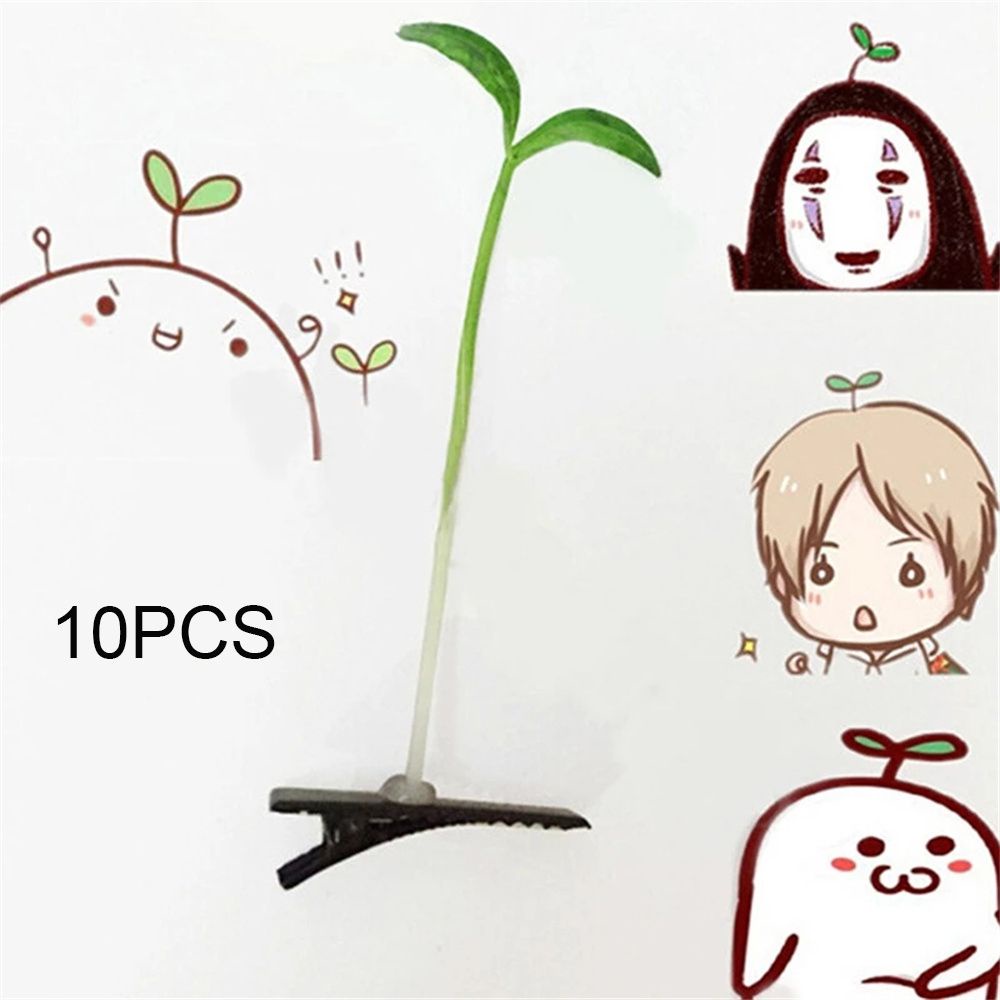 Set 10 kẹp tóc hình cây mầm mini hoạt hình dành cho bé trai gái