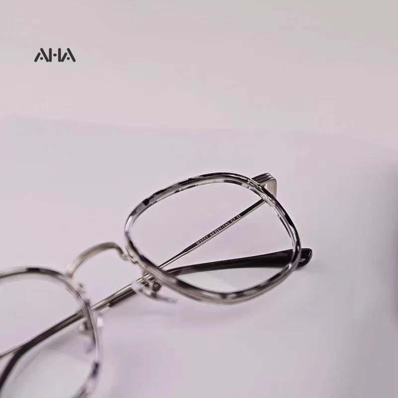 Kính mát AHA OFFICIAL gọng nhỏ siêu nhẹ in họa tiết da báo phong cách Hàn Quốc thời trang cho nữ