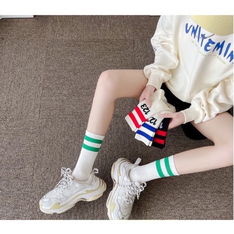 Tất Thể Thao Nam Nữ Cổ Cao Nhiều Màu Vớ Unisex Cổ Cao ( số )