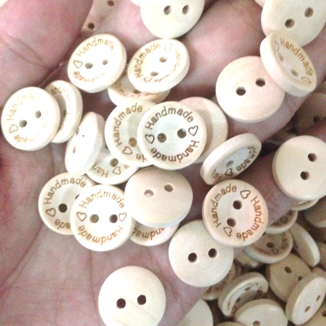 Set 20 nút gỗ Handmade 1,5cm
