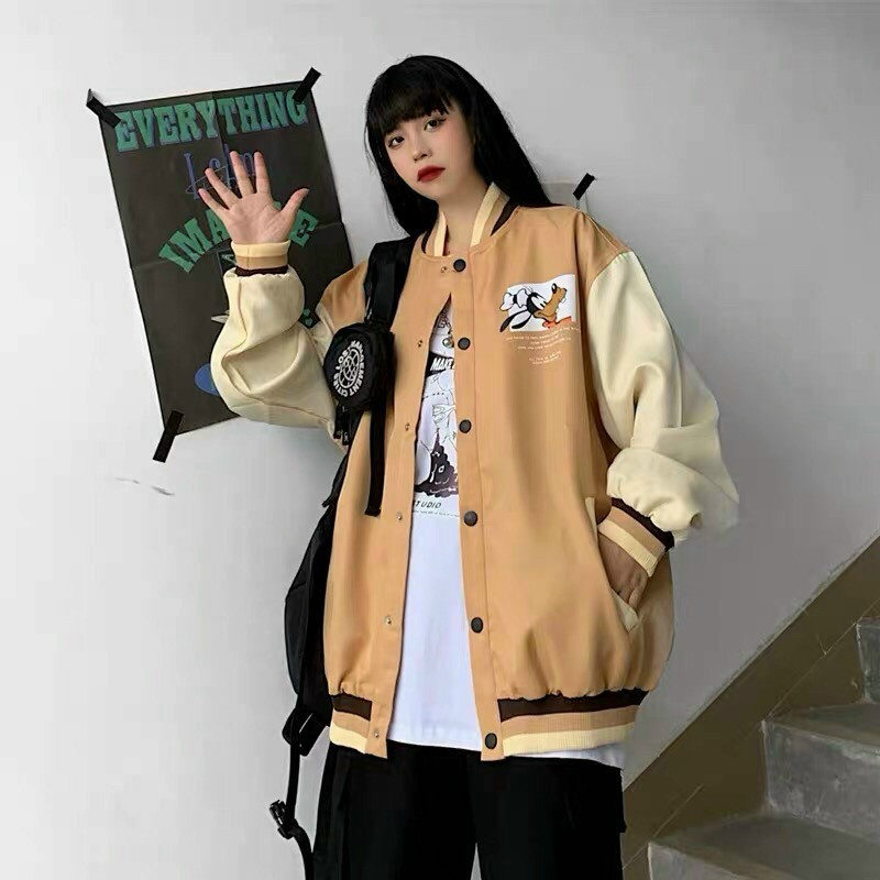 ÁO KHOÁC DÙ NAM NỮ KIỂU BOMBER FORM RỘNG HỌA TIẾT CỰC CHẤT , CHẤT DÙ 2 LỚP DÀY MỊN CSAK