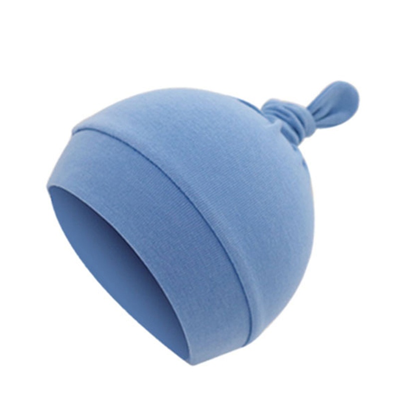 Mũ Trùm Đầu Vải Cotton Mềm Mại Thiết Kế Thắt Nút Dễ Thương Cho Bé Sơ Sinh