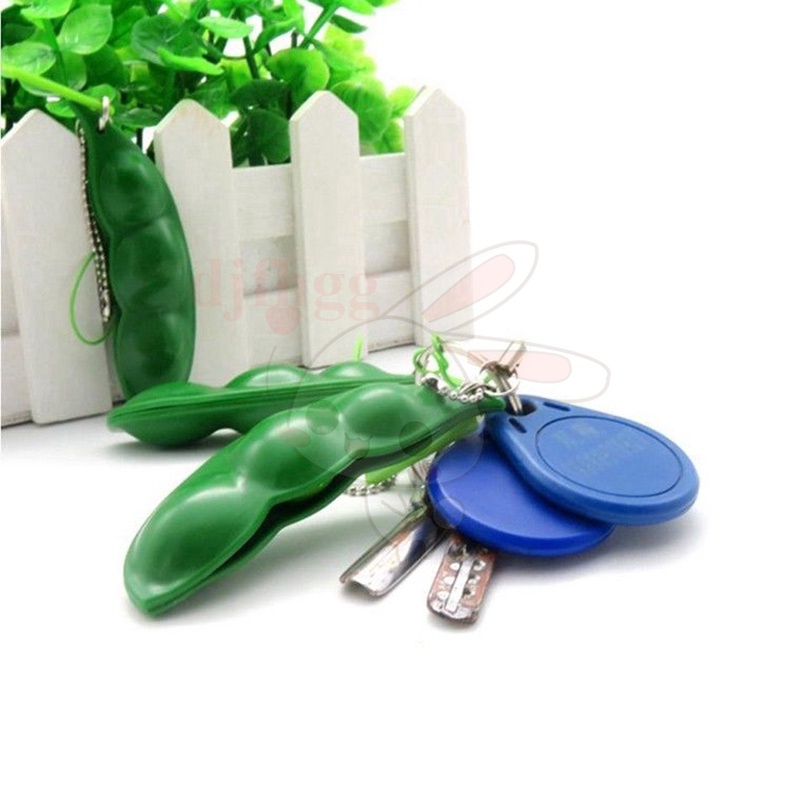 Móc khóa đồ chơi bóp tay kiểu dáng hạt đậu giảm căng thẳng cho người lớn trẻ em