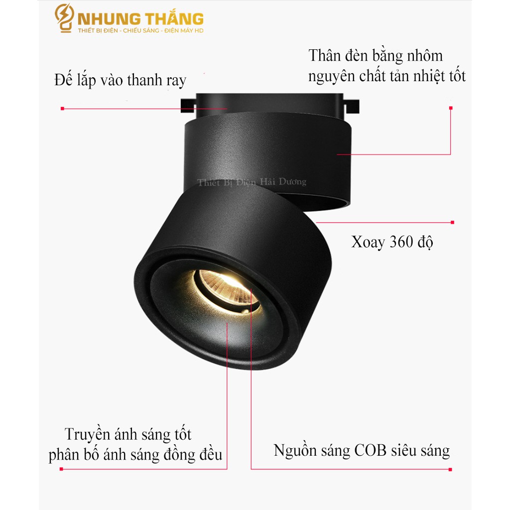 Đèn LED Ống Bơ 7w-10w - Xoay Góc Chiếu 360 Độ - Ánh Sáng Vàng - 2 Màu - Thân Nhôm Tản Nhiệt - Bảo Hành 12 Tháng