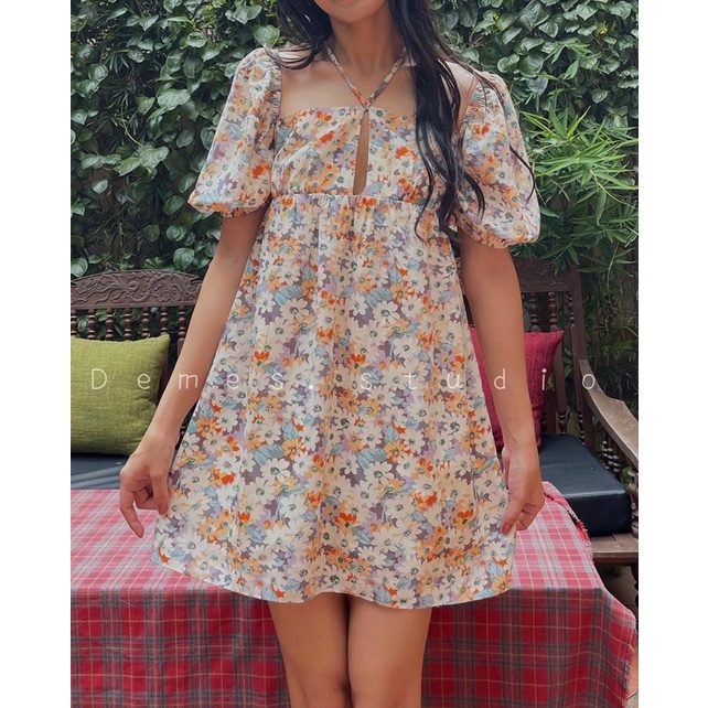 ĐẦM BABYDOLL THIẾT KẾ CUT OUT BUỘC CỔ FLOREST DRESS