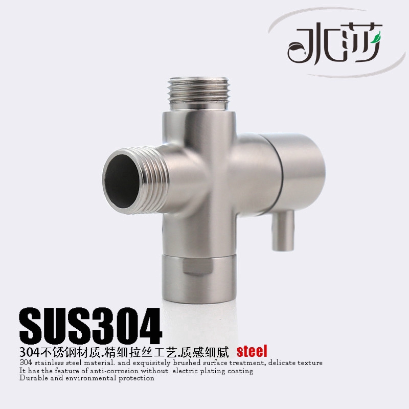Van Vòi Hoa Sen 3 Chiều G1/2 3/4 Bằng Thép Không Gỉ SUS304 Dành Cho Bồn Vệ Sinh