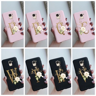 Ốp điện thoại màu kẹo in hoa/chữ cho Samsung Galaxy J6 2018 SM-J600F SM-J600G