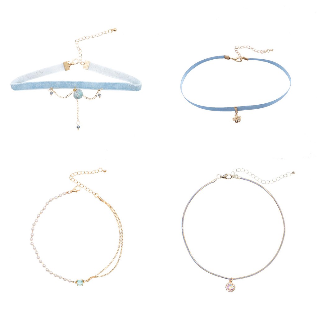 Set 5 choker xanh dịu dàng sang chảnh