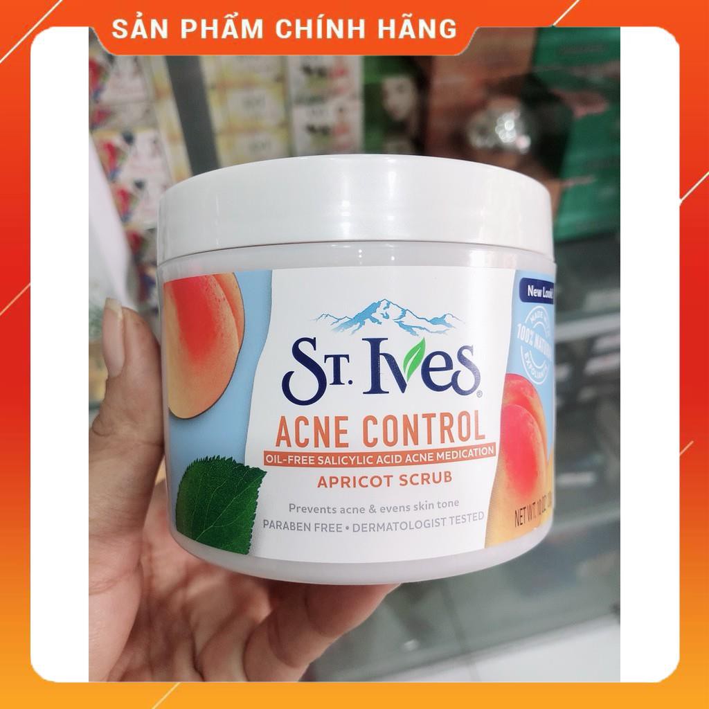 TẨY TẾ BÀO CHẾT NGỪA MỤN HƯƠNG MƠ ST.IVES APRICOT SCRUB ACNE CONTROL 283G USA NEW LOOK