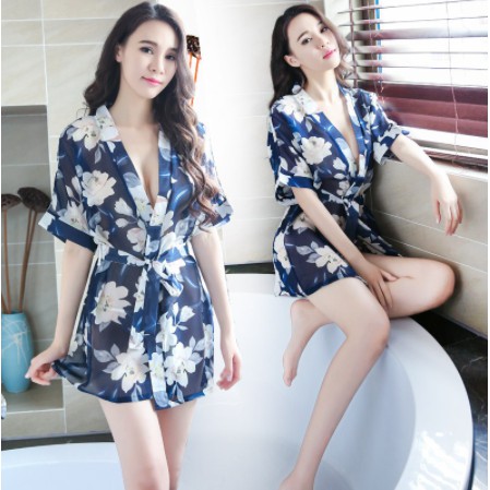 MỚI*Áo Choàng Ngủ Hoa Xanh Cao Cấp