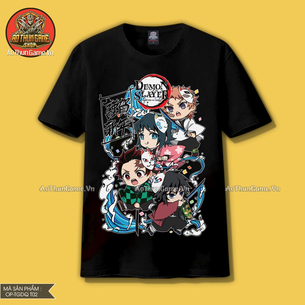 Áo thun thanh gươm diệt quỷ T02 (Đen) Kimetsu No Yaiba Tanjiro Nezuko, áo ainime có size bé cho trẻ em | AoThunGameVn | BigBuy360 - bigbuy360.vn