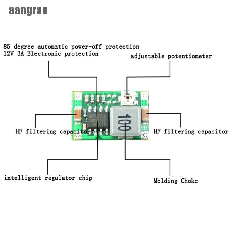 Bộ Chuyển Đổi Giảm Áp Aangran 3a Mini Dc-Dc 5v-23v Sang 3.3v 6v 9v 12v