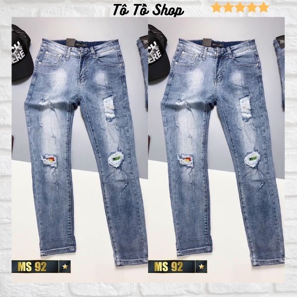 Quần Jean Nam cao cấp  thời trang Tô Tồ Shop, Quần Bò Nam co giãn mẫu mới trẻ trung cá tính - MQ84
