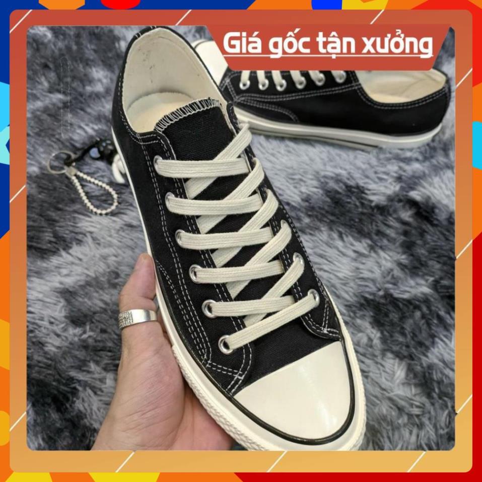 Giày Cv Thể Thao Nam Nữ Đen Đế Kem , Giày CV 1970s Cổ Thấp Đen Thấp Hót Trend