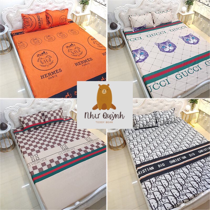 Bộ ga gối drap giường poly, ga trải giường + 2 vỏ gối nằm đơn giản m6 m8 2m2 Như Quỳnh Bedding | BigBuy360 - bigbuy360.vn