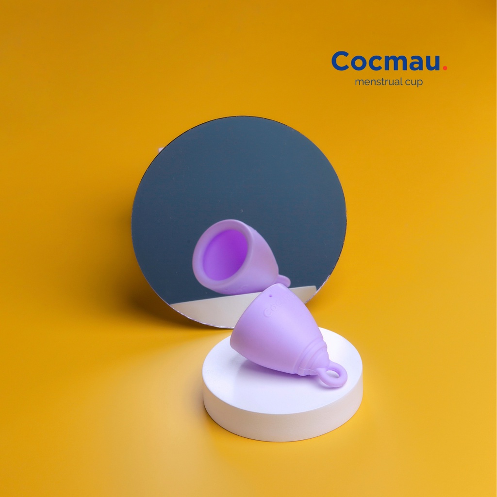 Cốc nguyệt san cải tiến Cocmau - Tím khoai môn - Cuống tròn dễ tháo - Thiết kế vành ẩn nhỏ gọn - 100% silicone y tế