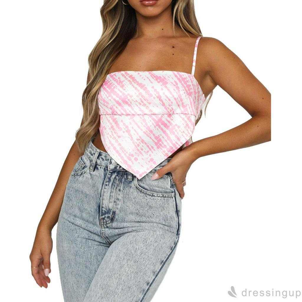 Áo Hai Dây In Hoạ Tiết Phong Cách Sành Điệu Thời Trang Cho Phụ Nữ