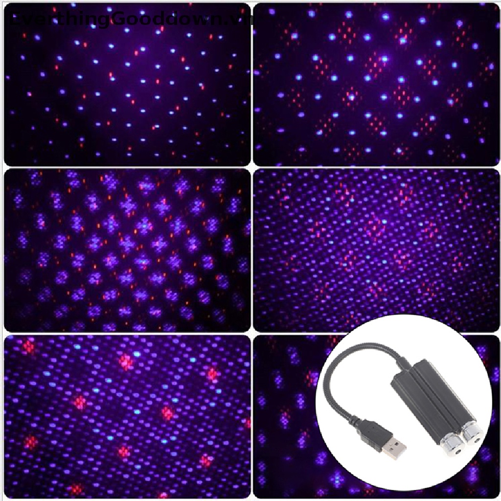 Everthinggooddown Đèn LED Chiếu Sáng Trần Xe Hơi Hình Bầu Trời Đầy Sao Trong Mơ Đầy Sao