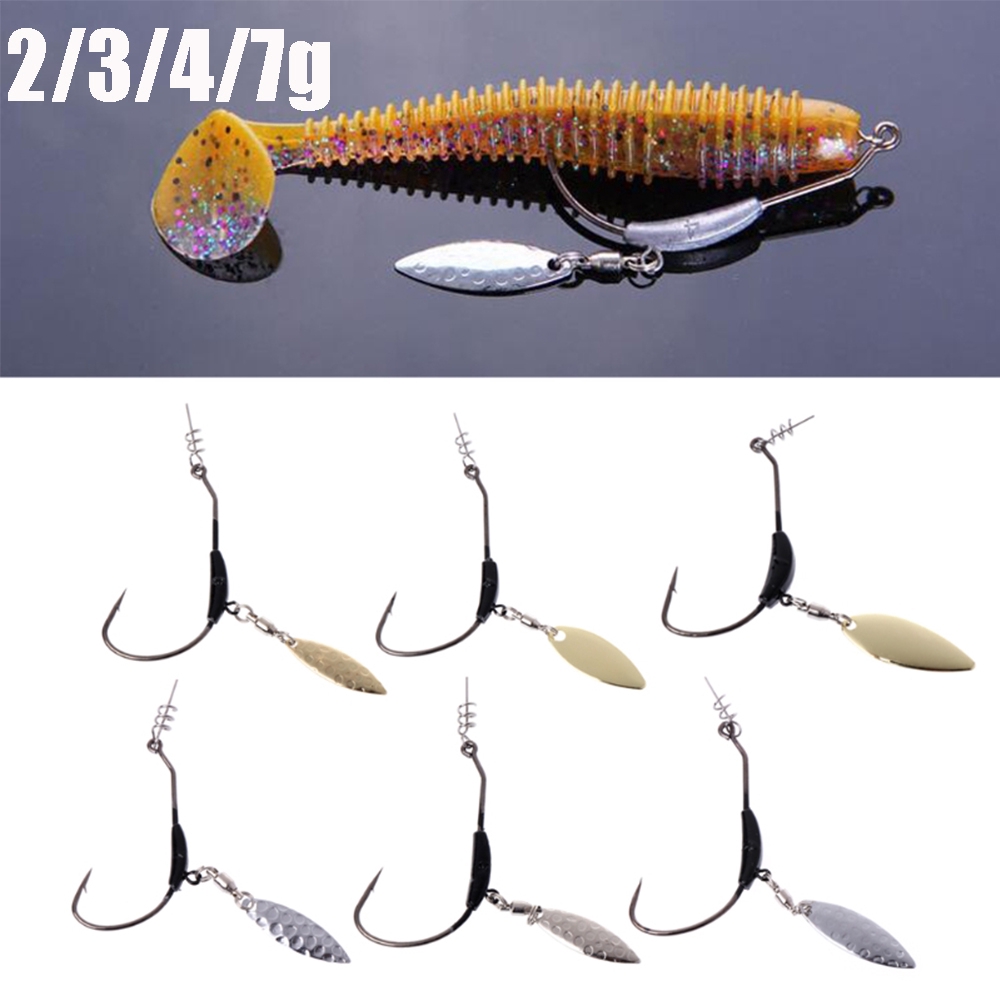 MUVAKO Móc câu cá bằng thép carbon chất lượng cao 2 / 3 / 4 / 7g