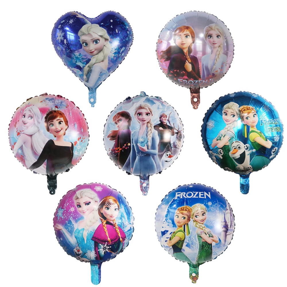 Bong Bóng Lá Nhôm Hình Anna Elsa Olaf 2 Bông Tuyết Trang Trí Tiệc Sinh Nhật Cho Bé