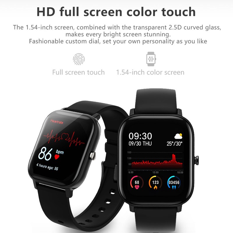 NEW P9 Smart Watch 1.54 inch Square Screen Bluetooth Call IPX7 Waterproof Long Standby Watches Blood pressure Heart Rate monitor Fitness Tracker