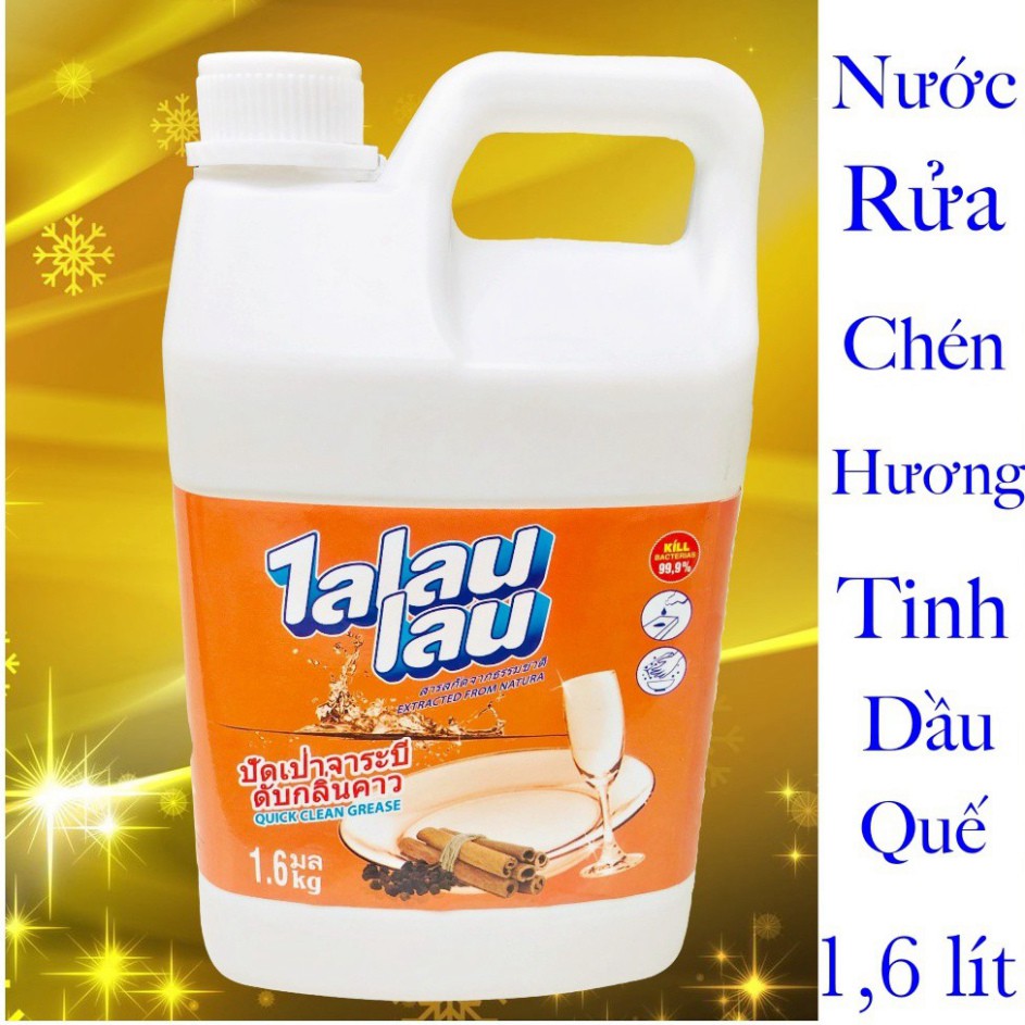 [ KHÔNG HẠI DA TAY ] Nước Rửa Chén Thái Lan TALAULAU hương Quế 1,6 kg, Đánh Bay Vết Bẩn và Khử Sạch Mùi Tanh.