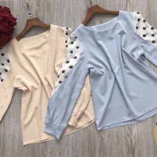 Sơ mi nữ chấm bi siêu đẹp