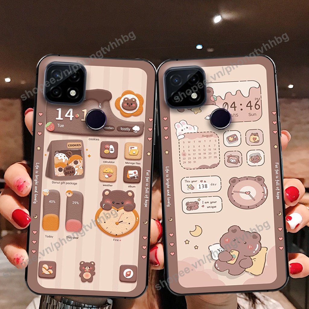 Ốp lưng Realme C20 / Realme C21Y / Realme C25 / Realme C25S gấu,thỏ trắng , đồng hồ dễ thương cute cực đẹp